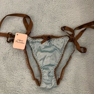 Agent Provocateur Blue and Brown Sheer Bikini Bottom, new with tags